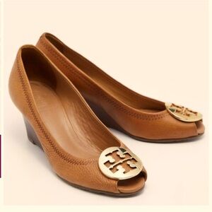 Tory Burch Selma Peep-Toe Wedge Heels